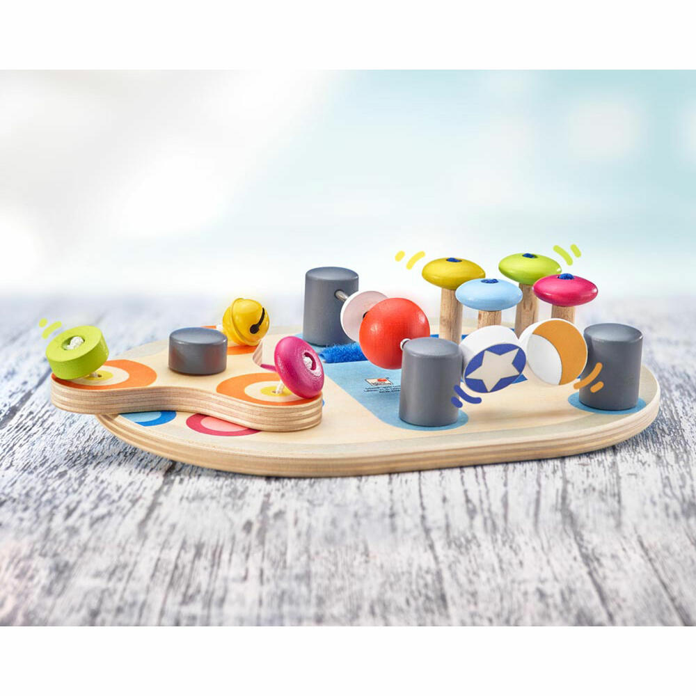 Selecta Spielzeug Spintivity Motorikbrett, Motorik, Kleinkindspiel, Kleinkindspielzeug, Holz, 21 cm, 62064