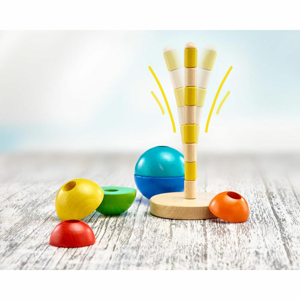 Selecta toy stacking tower ball, stacking tower, toddler game, toddler toy, wood, 16 cm, 62002