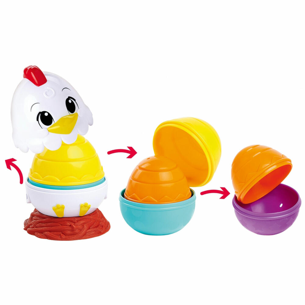 Simba ABC Stapelhühnchen, Stapelspiel, Stapelspielzeug, Spiel, ab 12 Monaten, 104010184