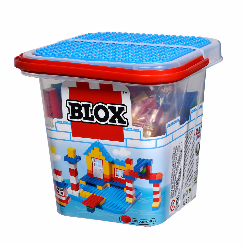 Simba Blox Bucket, 250 pcs., Stones, Building Plate, Building Blocks, Building Bricks, Children's Toy, 104114518