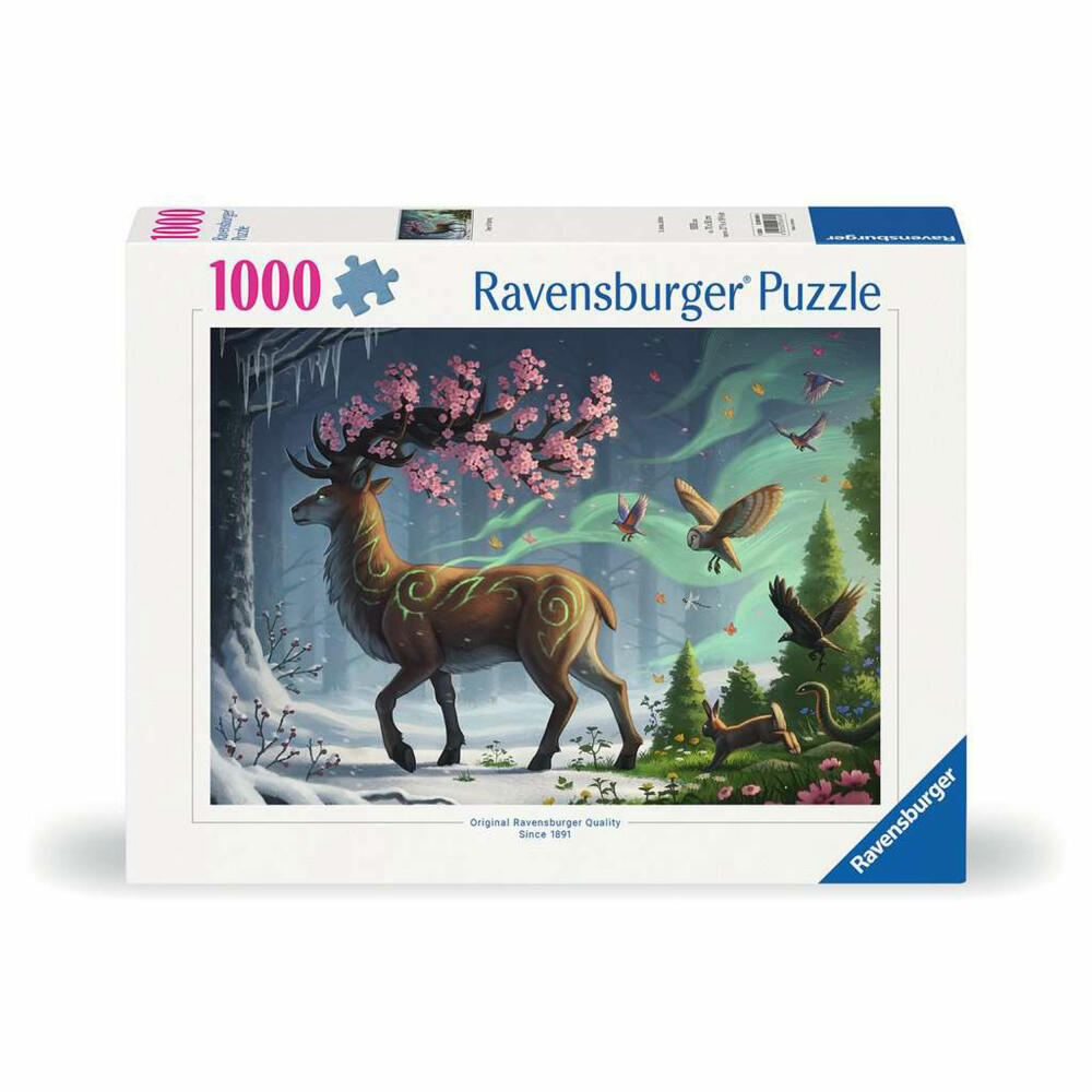 Ravensburger Puzzle Der Hirsch als Frühlingsbote, Erwachsenenpuzzle, 1000 Teile, 12000616