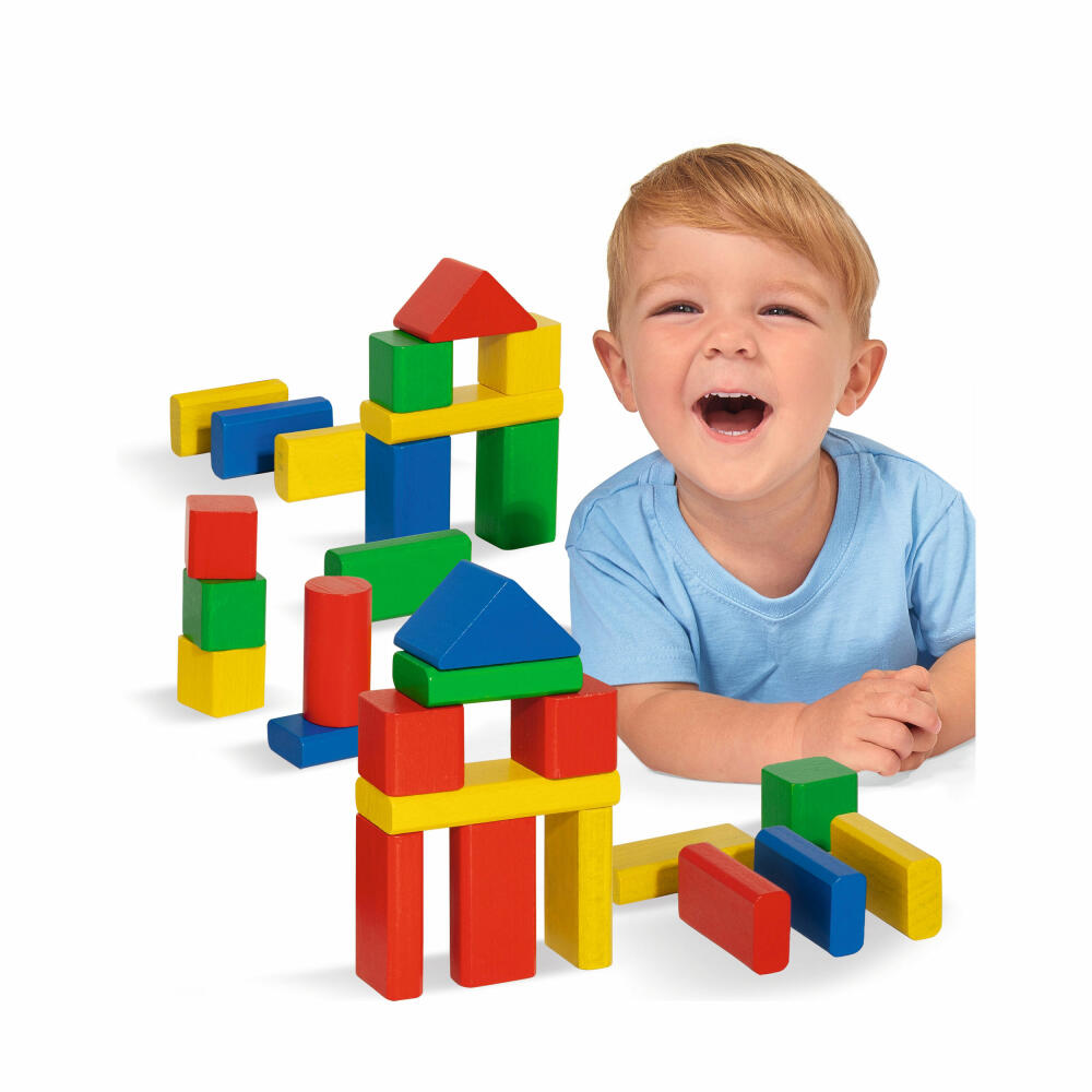 Eichhorn Colorful Wooden Building Blocks, 50 pcs., Building Blocks, Construction Toys, Wooden Toys, Wooden Toys, 100050161