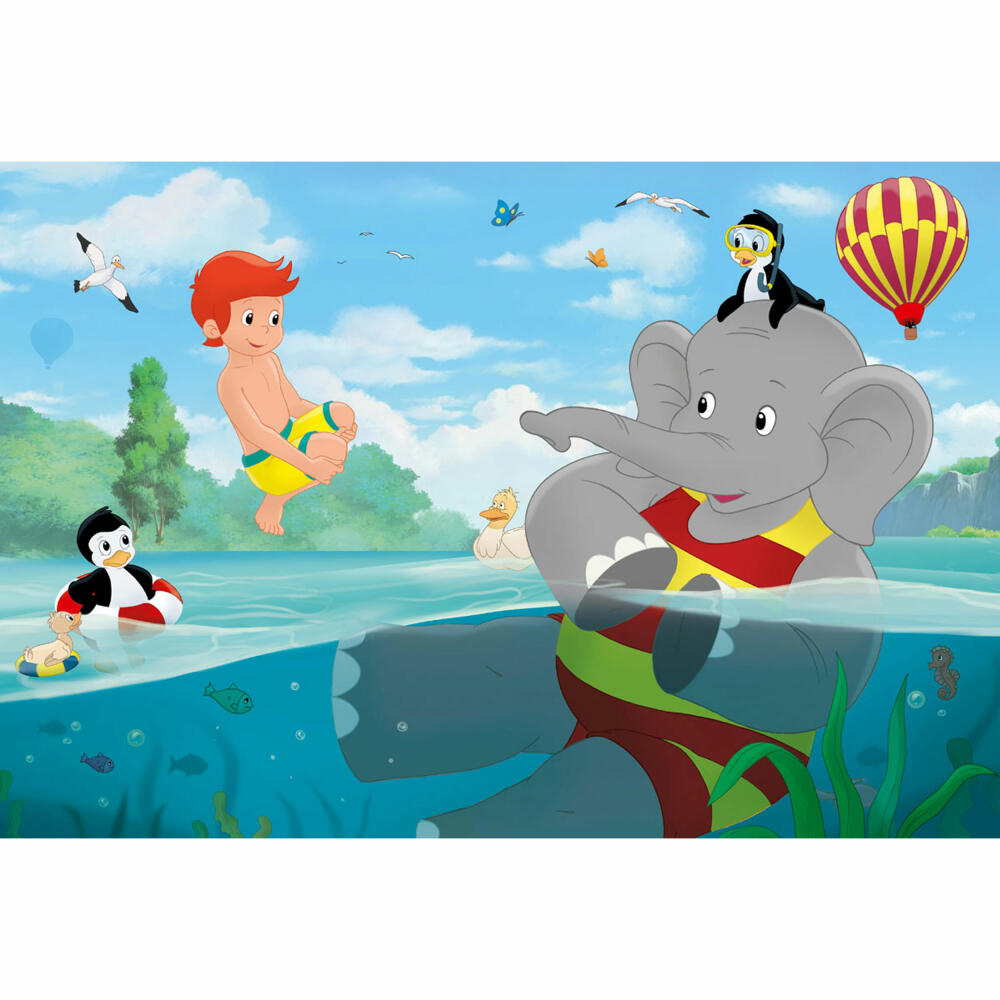 Schmidt Spiele Benjamin Blümchen Sport und Spiel mit Törööö!, Kinderpuzzle, Kinder Puzzle, Kinderpuzzles, 3 x 48 Teile, 56401