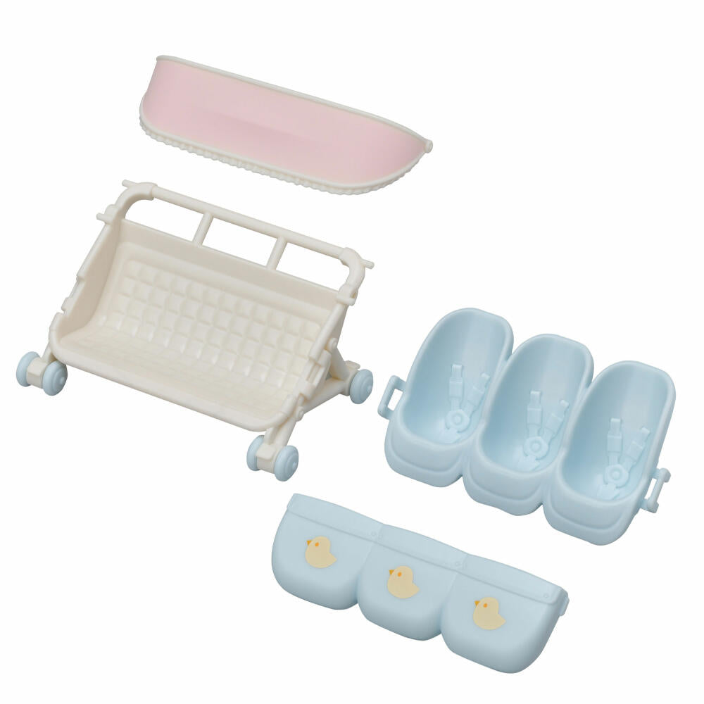 Sylvanian Families Triplets Stroller, Children's Cart, Buggy, Furniture, Accessories, 5533