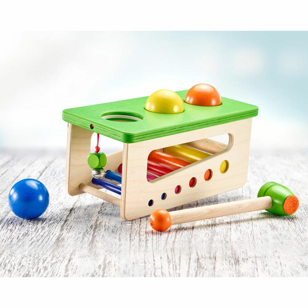 Selecta Spielzeug Battino Knocking Bench, Motor Skills, Toddler Game, Toddler Toy, Wood, 22 cm, 62017