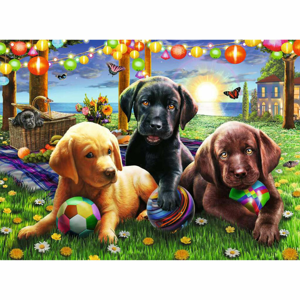 Ravensburger Children's Puzzle Dog Picnic, Puzzle with XXL Pieces, 100 XXL Pieces, 12886