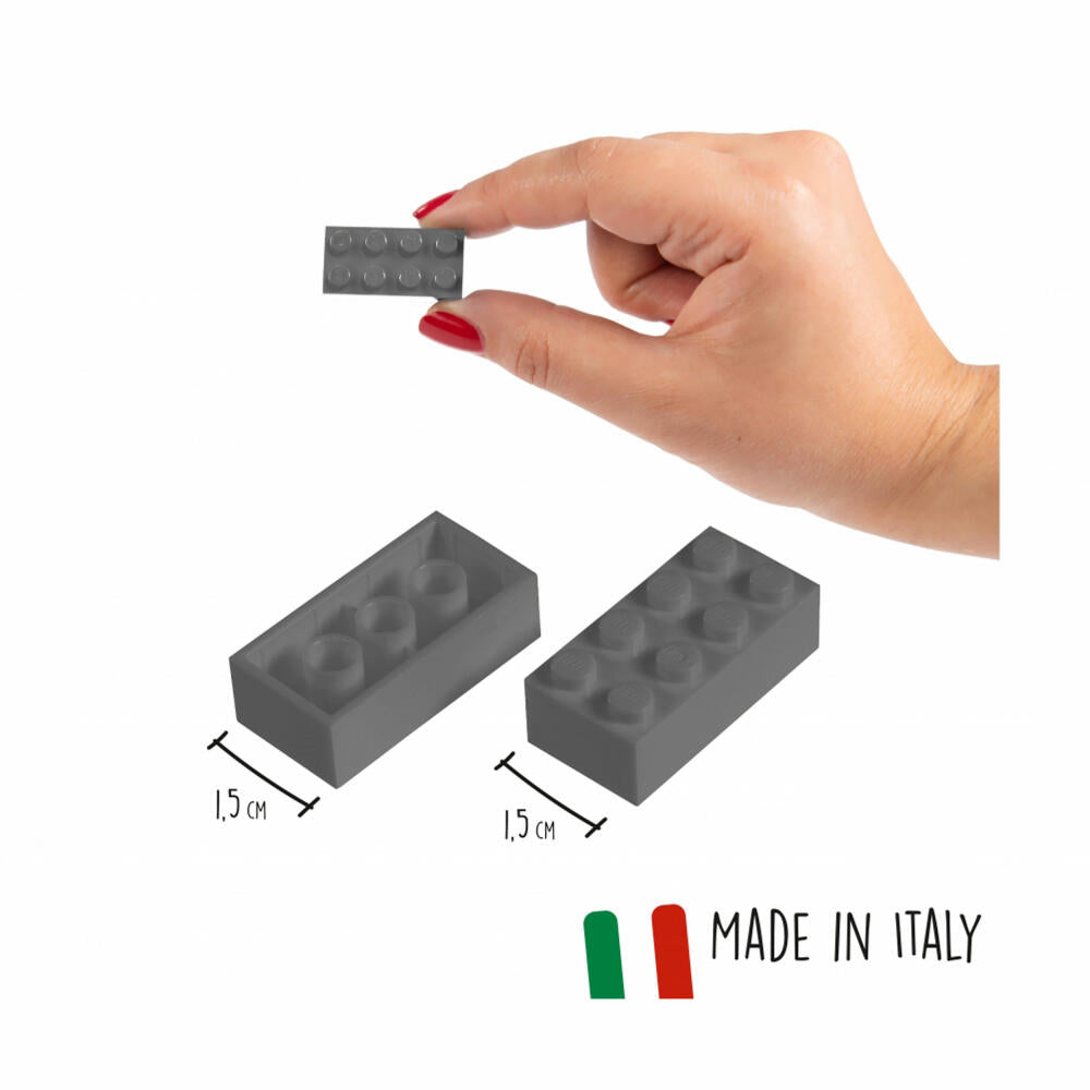 Simba Blox 100 Grey 8-Piece Bricks in a Tin, Building Blocks, Interlocking Bricks, Toys, Compatible with Well-Known Building Bricks, 100 Pieces, 104114544