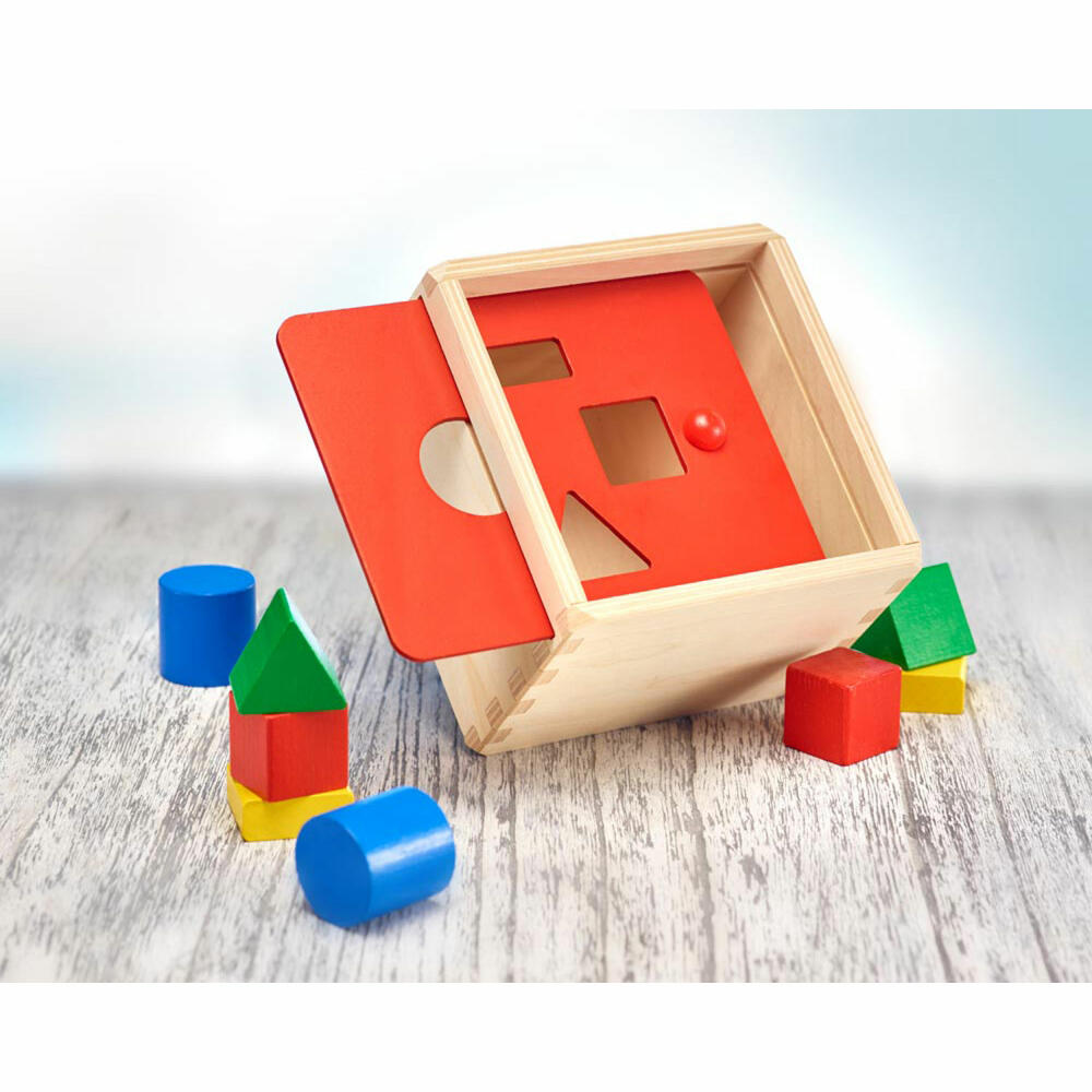 Selecta toy sorting box, sorting box, plug-in box, motor skills, toddler game, toddler toy, wood, 14 cm, 62005