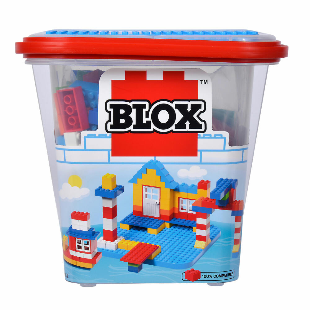 Simba Blox Bucket, 250 pcs., Stones, Building Plate, Building Blocks, Building Bricks, Children's Toy, 104114518