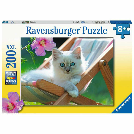 Ravensburger Kinderpuzzle Weißes Kätzchen, Puzzle mit XXL-Teilen, 200 XXL Teile, 13289