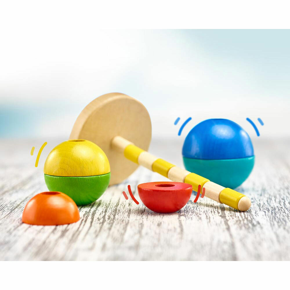 Selecta toy stacking tower ball, stacking tower, toddler game, toddler toy, wood, 16 cm, 62002