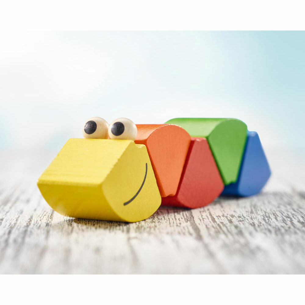 Selecta Spielzeug Klettwurm Freddi, Kletter Spiel, Kleinkindspiel, Kleinkindspielzeug, Holz, 16 cm, 62040