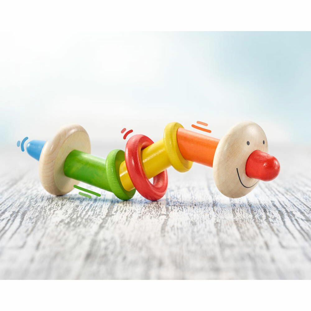 Selecta Spielzeug Erik grasping toy, rattle, baby game, baby toy, game, wood, 17 cm, 61031