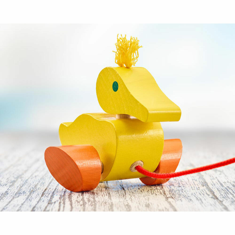 Selecta Spielzeug Karla pull-along duck, push toy, toddler game, toddler toy, wood, 10 cm, 62001