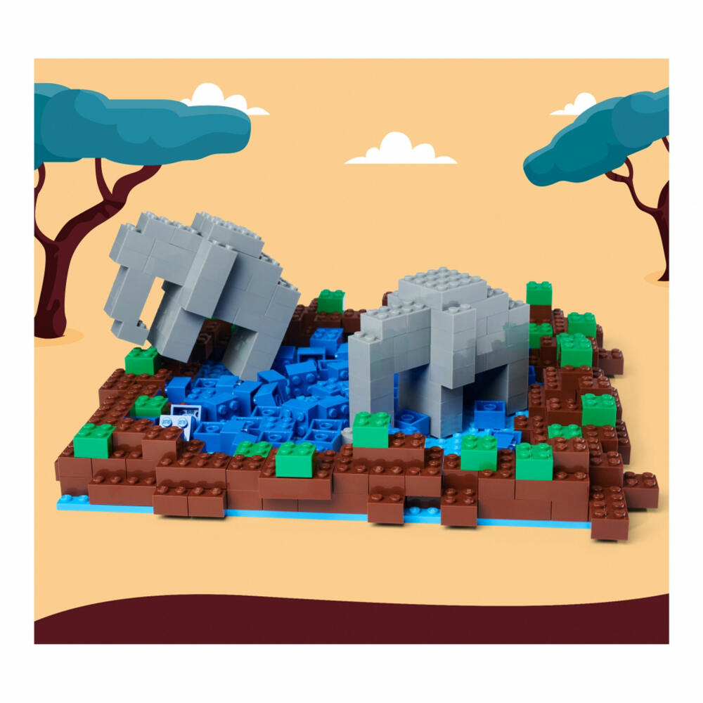 Simba Blox building plate, set of 4, base for building blocks, base plate, compatible with well-known game pieces, 25 x 25 cm, 104114556