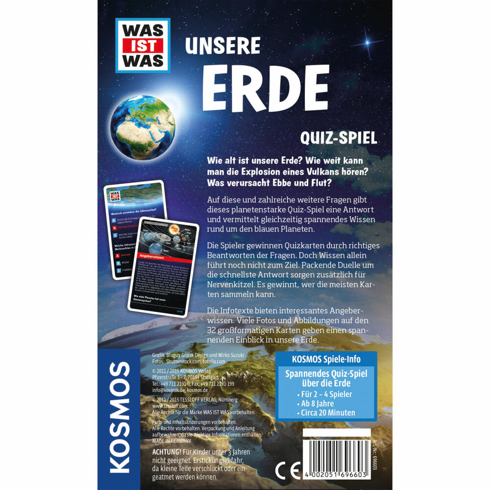KOSMOS Children's Games What is What - Our Earth, Quiz Game, Quiz Game, from 8 years, 696603