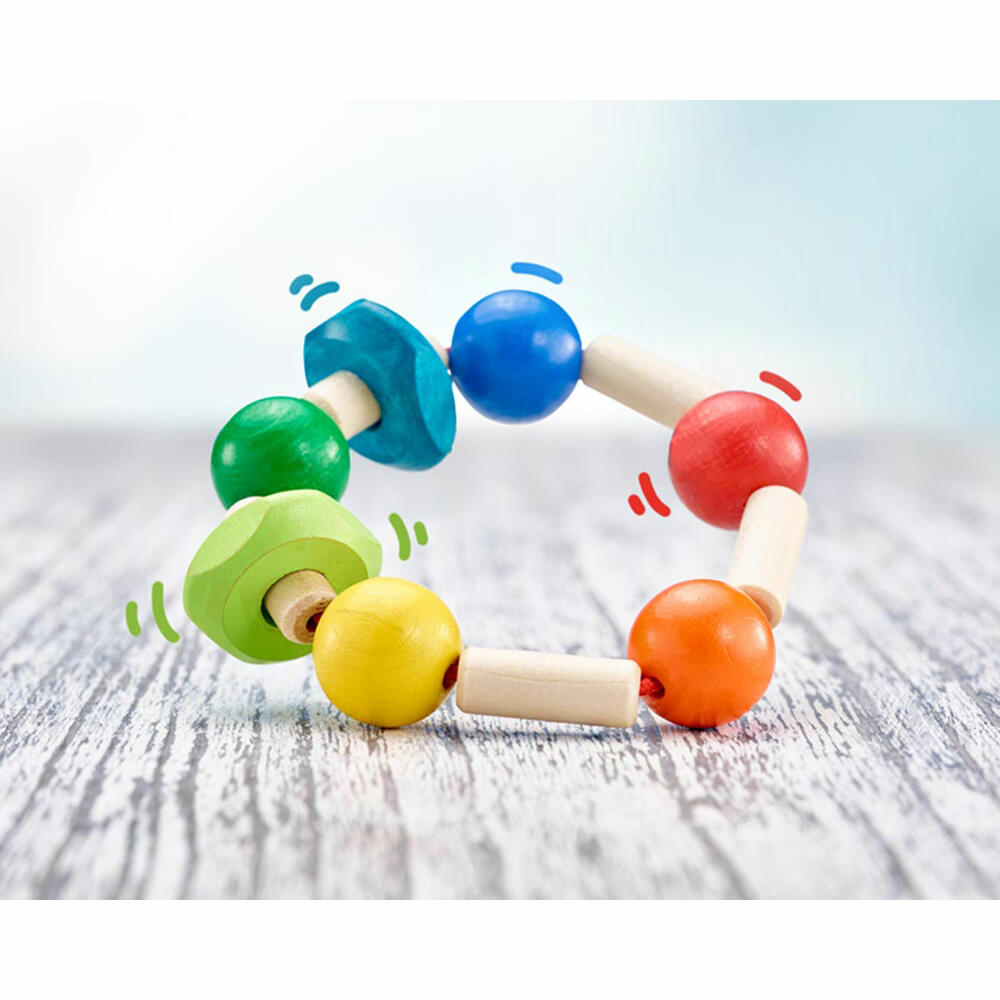 Selecta Toy Rombino Grasping Toy, Rattle, Baby Game, Baby Toy, Wood, 9 cm, 61009