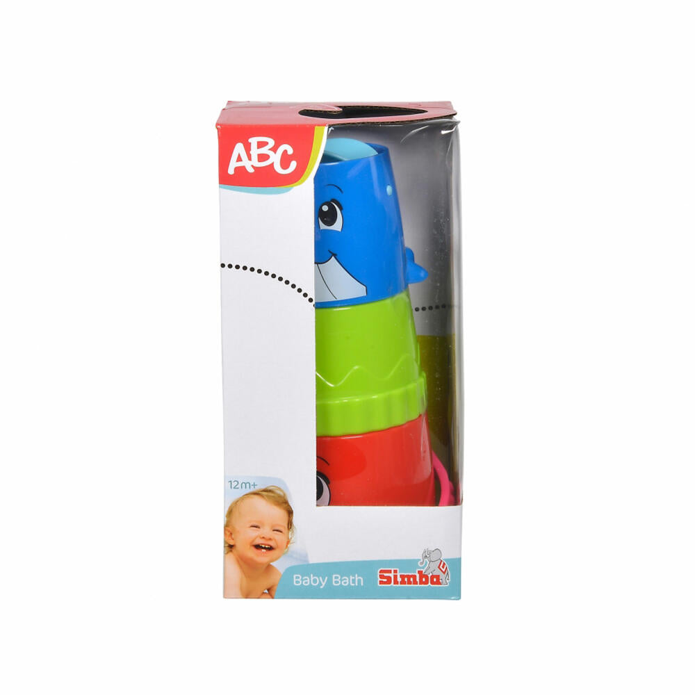 Simba ABC Eimerchen mit Stapelbecher, Eimer, Badespielzeug, Wasserspielzeug, Spielzeug, 104010183