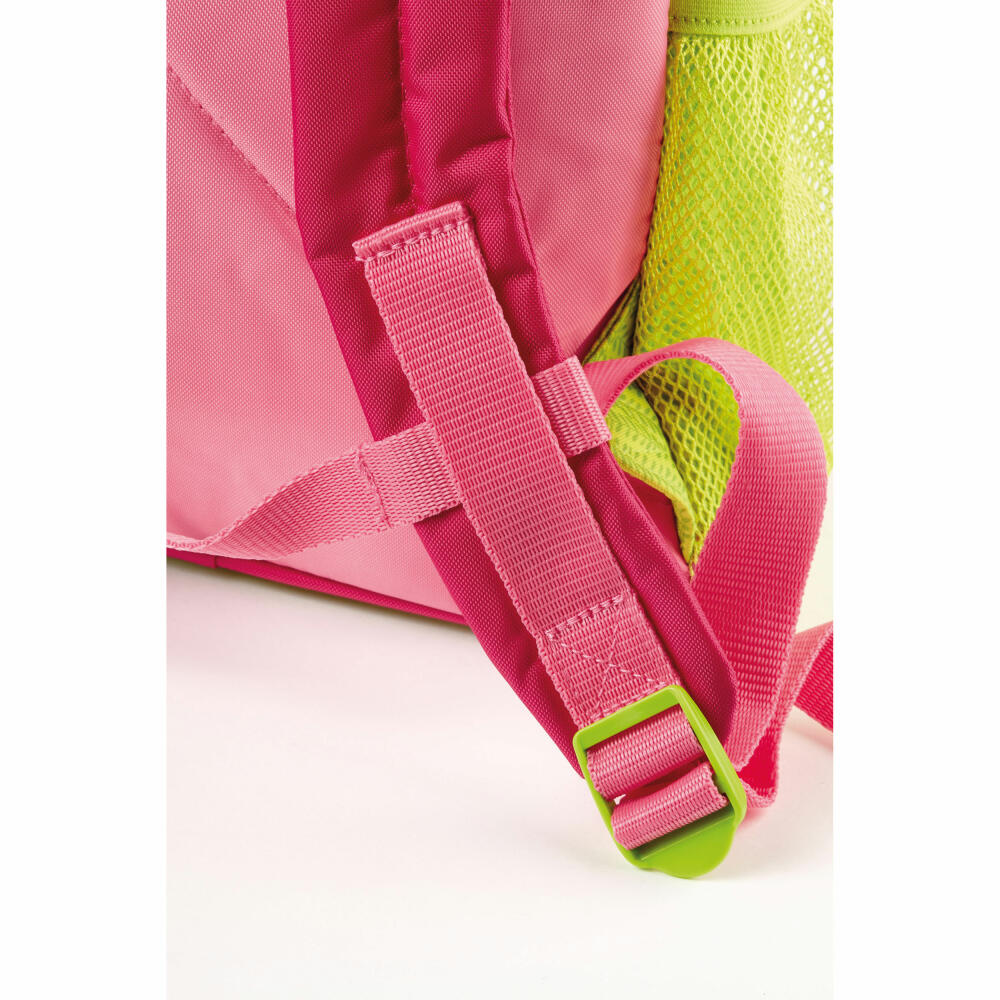 sigikid Rucksack Groß Fee Florentine, Kinderrucksack, Mädchenrucksack, Kinder Tasche, Mädchen, Nylon, Grün / Pink, 2.9 L, 24452
