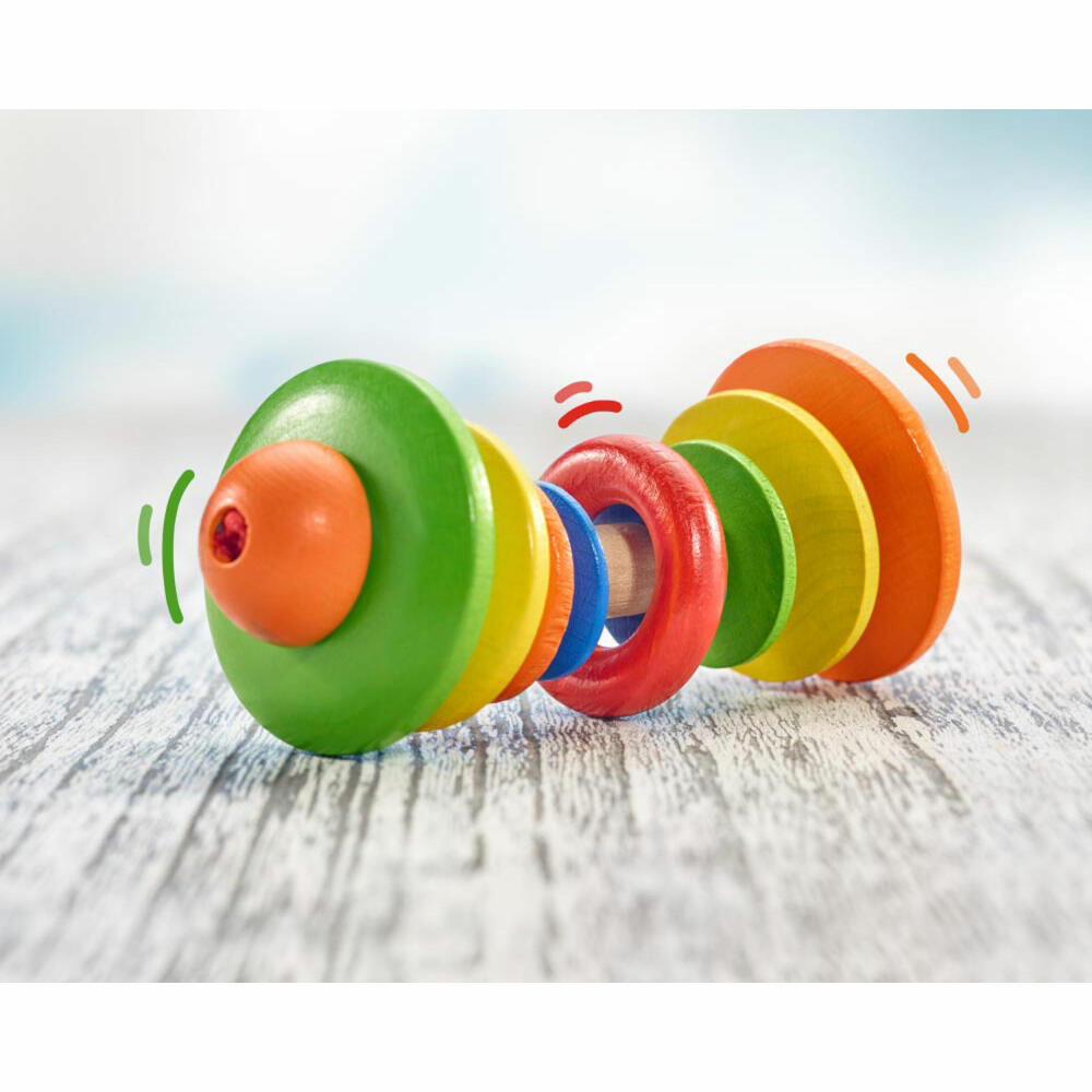 Selecta Spielzeug Tondelli Rolling Grasping Toy, Rattle, Baby Game, Baby Toy, Wood, 12 cm, 61042
