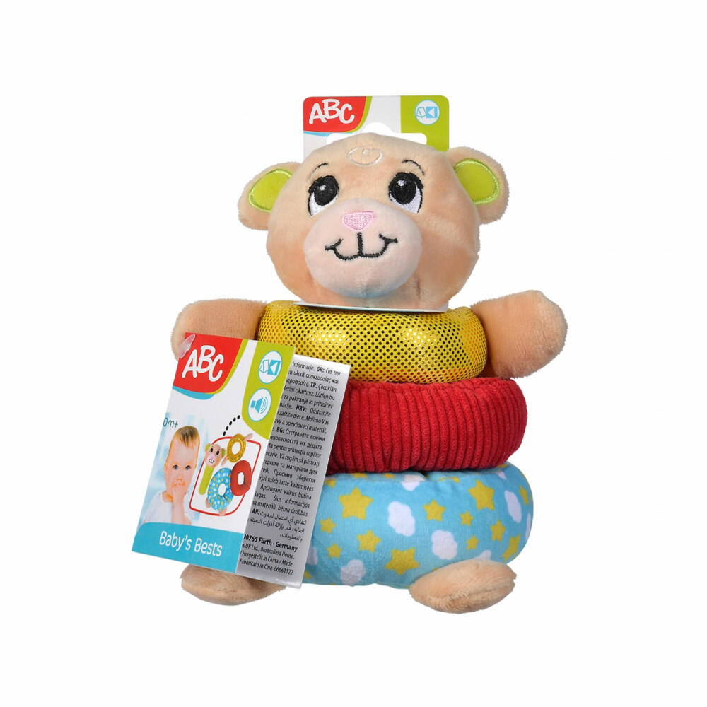 Simba ABC Teddy Plush Stacking Ring, Stacking Toy, Stick Grabber, Toy, Baby, 104010118