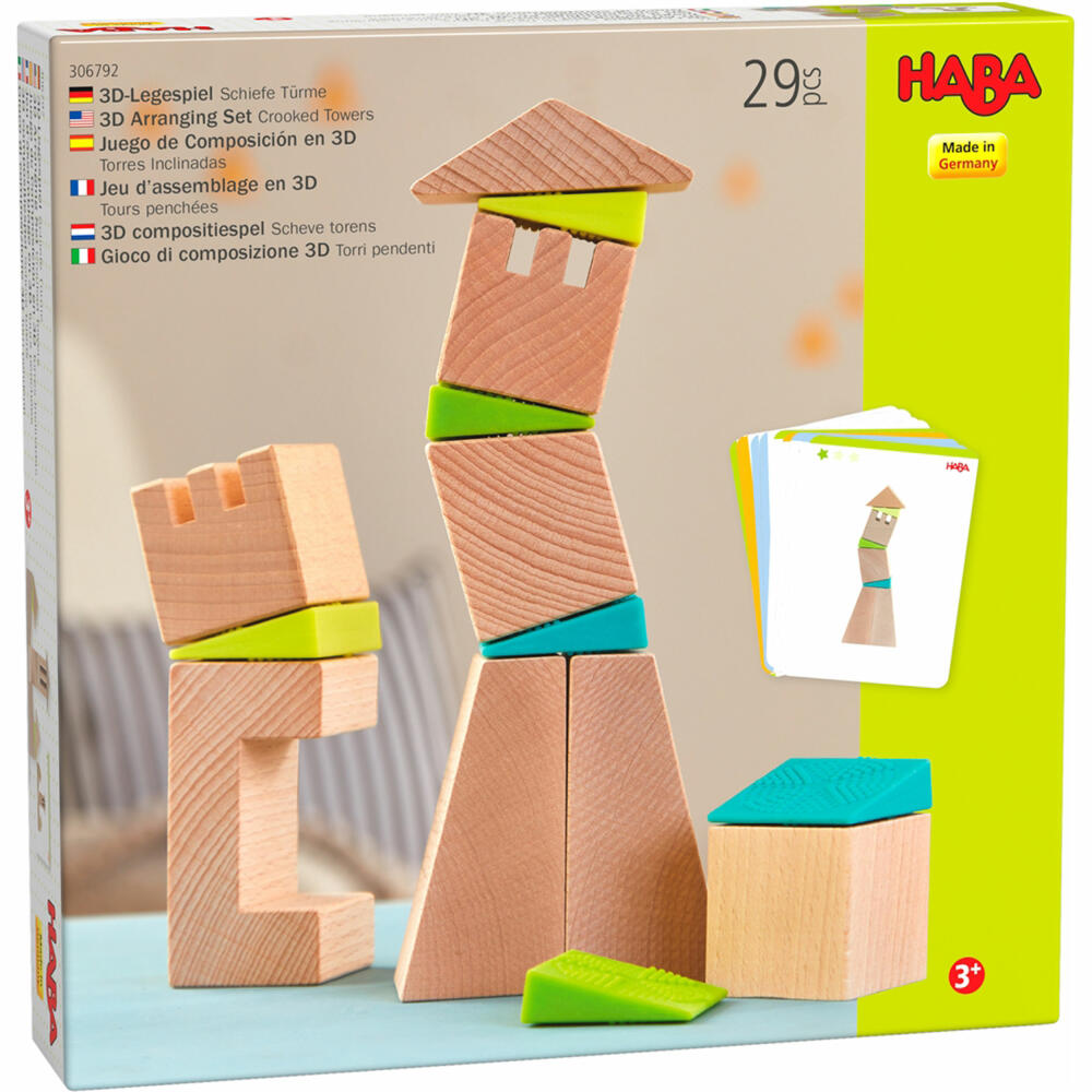 HABA 3D-Puzzle Leaning Towers, Creative Building Blocks, Building Blocks, Toy, from 3 years, 1306792001