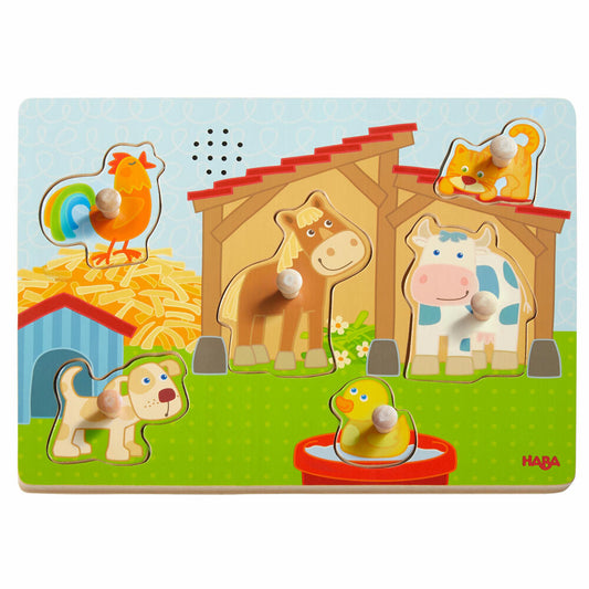 HABA Sound-Gripping Puzzle In the Countryside, Children's Puzzle, Puzzle, Children, from 2 years, 1303179001