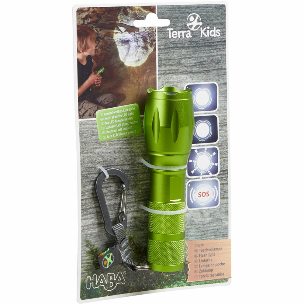 HABA Terra Kids Taschenlampe, Kindertaschenlampe, LED-Licht, Kinder, 1305348001