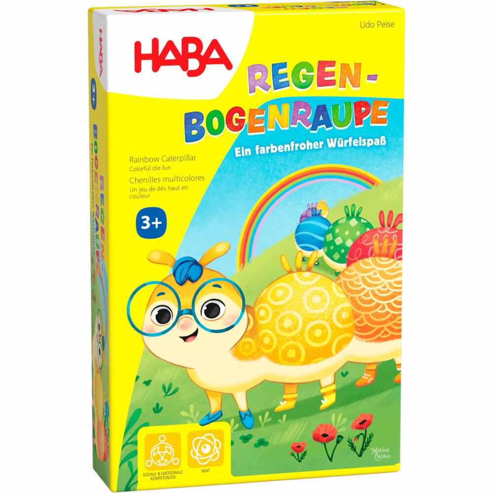 HABA Rainbow Caterpillar, Puzzle Game, Bring Along Game, Children's Game, from 3 years, 1306985001