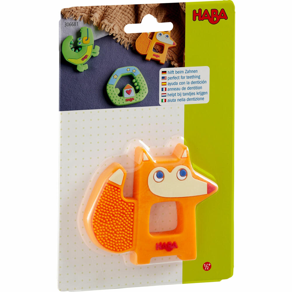 HABA Greifling Fuchs, Greifspielzeug, Beißring, Spielzeug, ab 6 Monaten, 1306681001