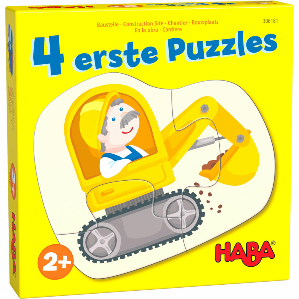 HABA 4 first puzzles - construction site, children's puzzle, children's puzzle, from 2 years, 1306181001