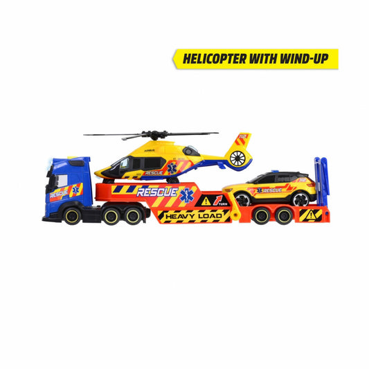 Dickie Toys Rescue Transporter, Transporter, Helikopter, Auto, Spielzeug, 203717005