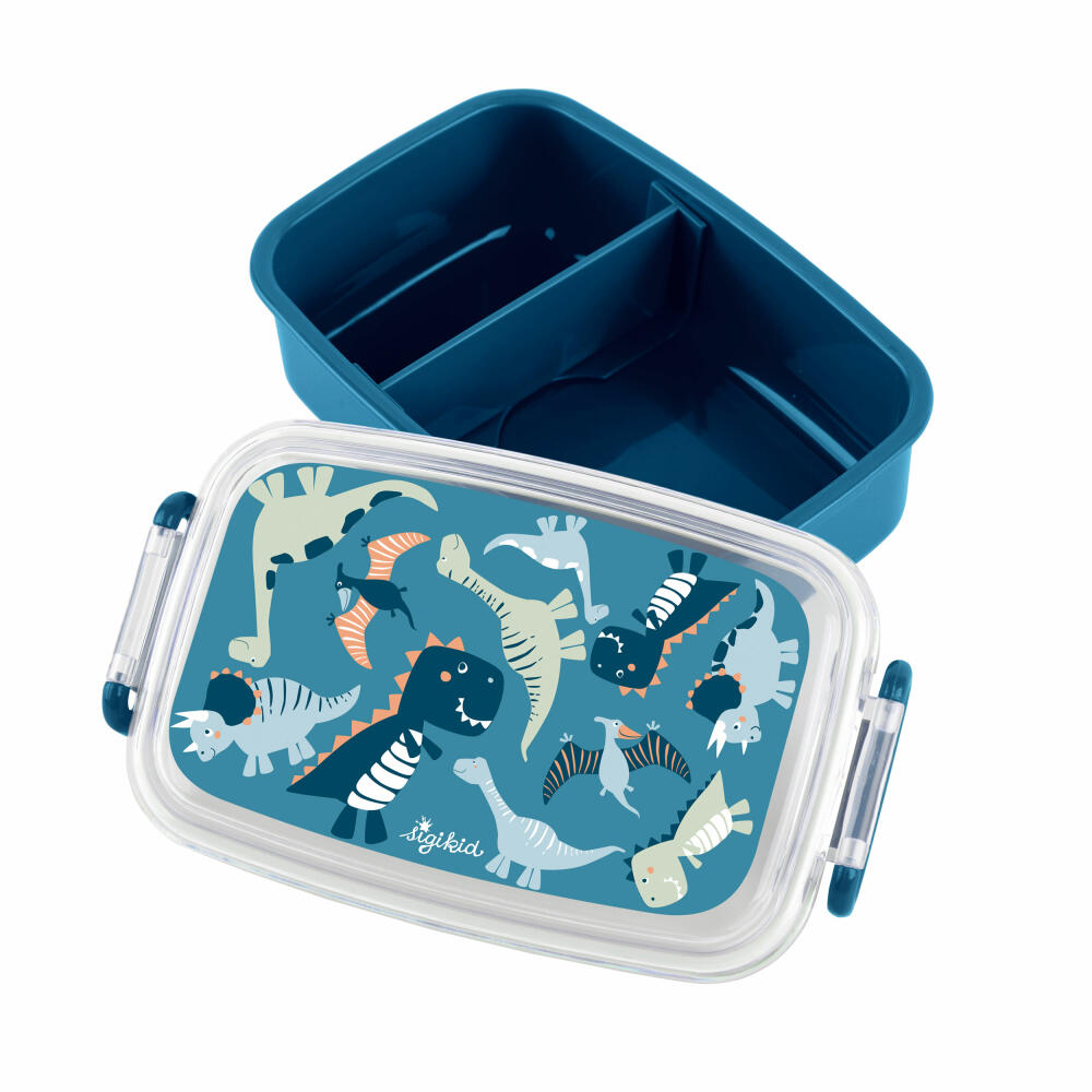 sigikid Mini Lunch Box Dino, Bread Box, Lunch Box, Children, Plastic, 9 x 18 cm, 25322