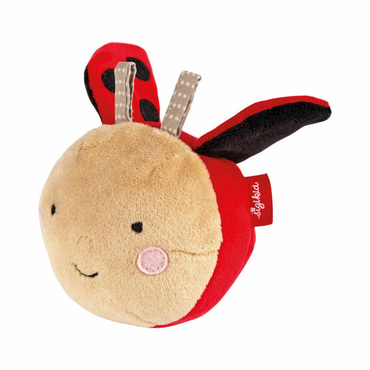 sigikid Active Ball Ladybug Children's Colorful, Softball, Play Ball, Rattle, Toy, Polyester, Red, Ø 9 cm, 42901