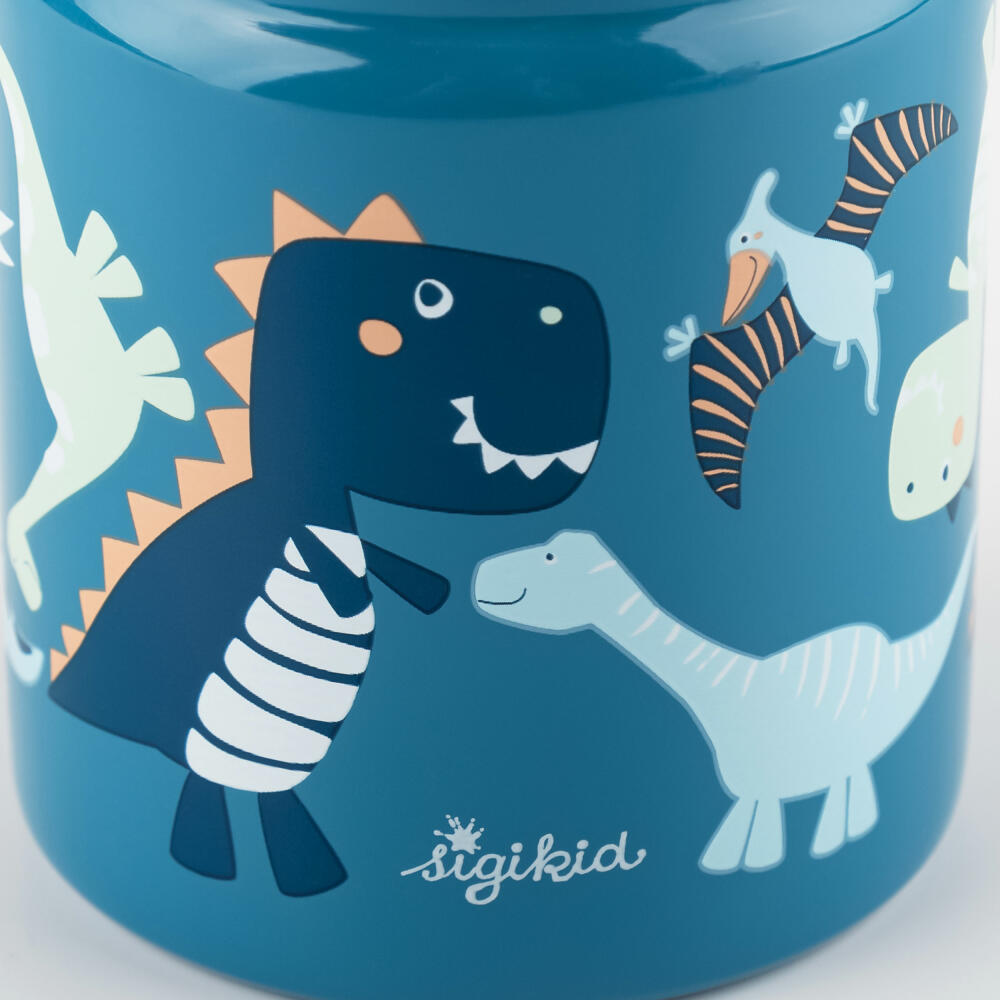 sigikid drinking bottle Dino, children's drinking bottle, children's bottle, water bottle, stainless steel / plastic, 400 ml, 25316