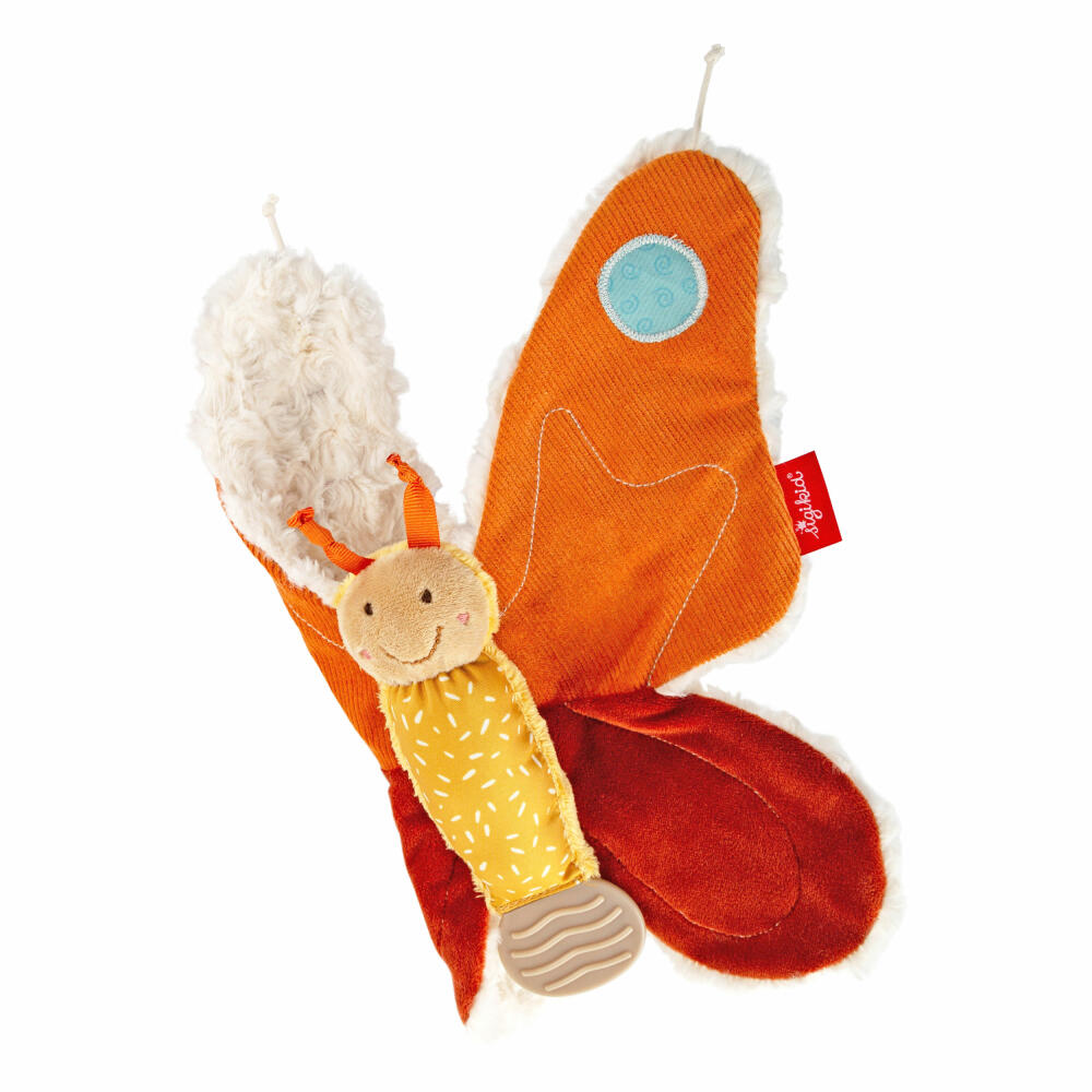 sigikid PlayQ Aktiv Schmetterling, Greifling, Greifspielzeug, Knisterfolie, Polyester, Orange, 43333