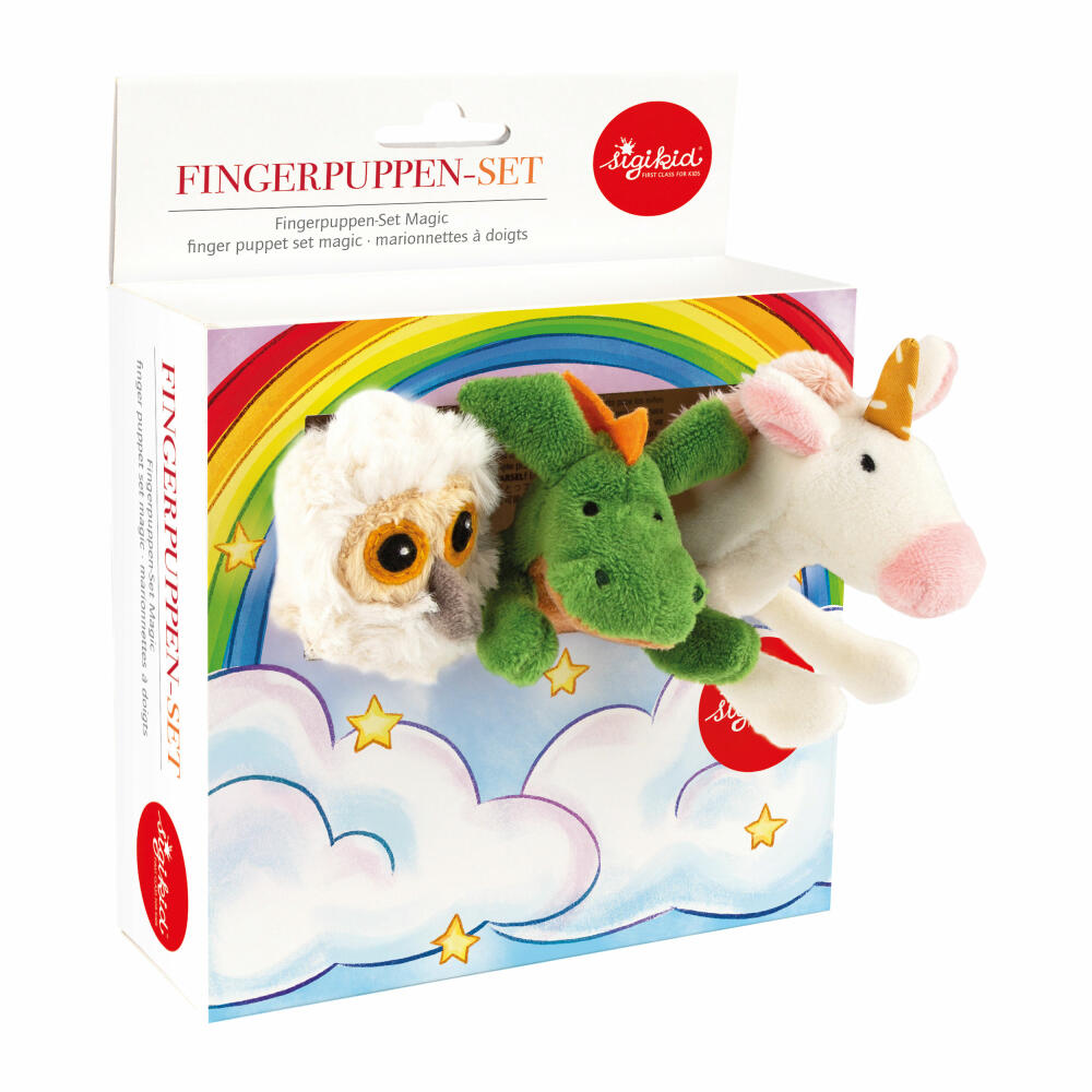 sigikid finger puppet set fantasy, 3-piece, finger puppet, finger puppet, puppet play, baby toy, baby toy, 43368