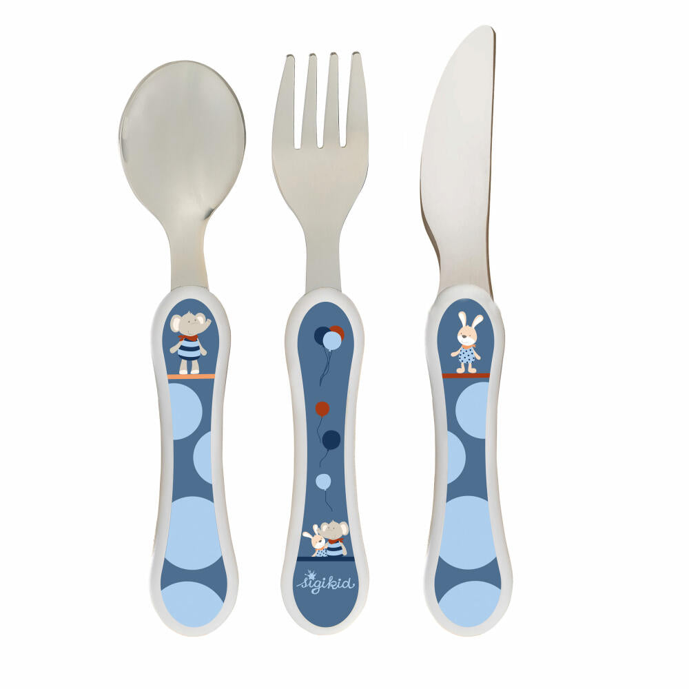 sigikid Lolo Lombardo Besteck-Set Elefant, 3-tlg., Kinderbesteck, Besteck-Set, Gabel, Löffel, Messer, Kinder, 25425