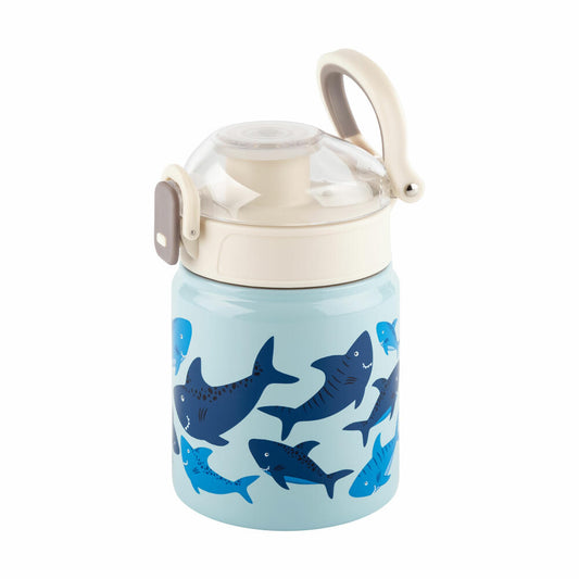 sigikid drinking bottle shark, children's drinking bottle, children's bottle, water bottle, stainless steel / plastic, 400 ml, 25317