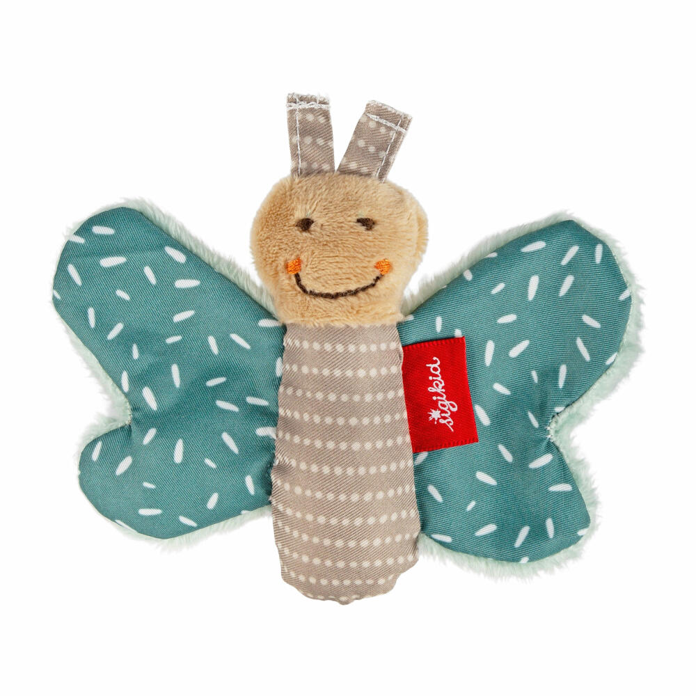sigikid Red Stars Greifling Schmetterling Yellow Greifspielzeug, Knisterfolie, Polyester, Petrol, 43372