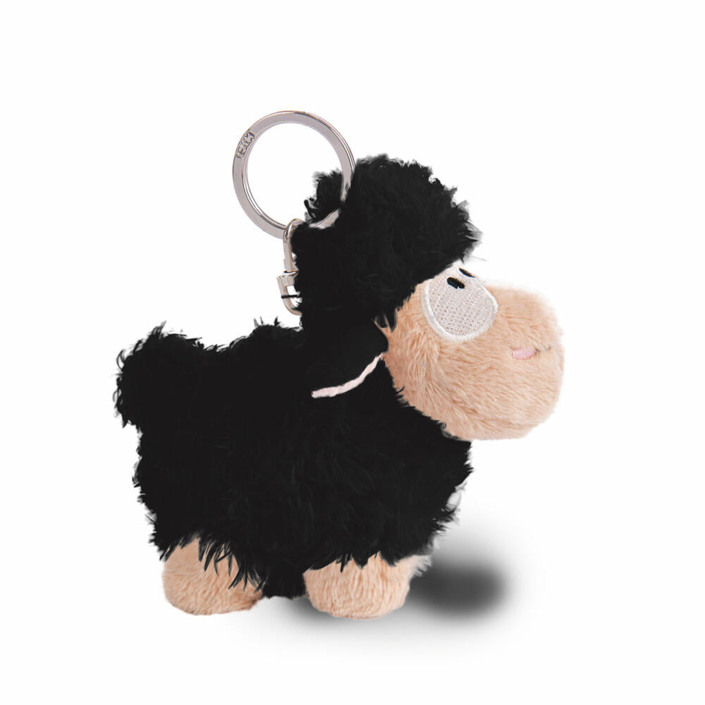NICI Green Wooly Gang Schlüsselanhänger Schaf Schwarz, Schlüssel Anhänger, Glücksbringer, 9 cm, 49671