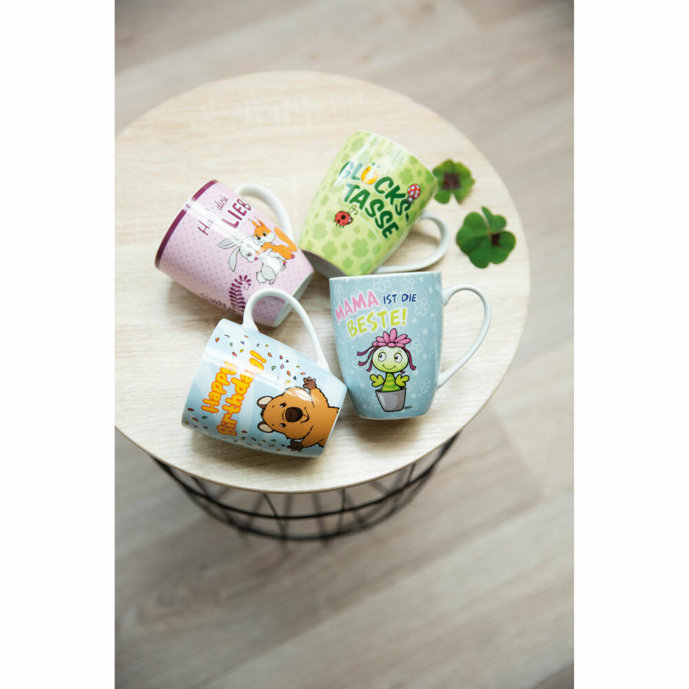 NICI Fancy Mugs Cup Lucky Cup, Coffee Cup, Tea Cup, Porcelain, 310 ml, 49492