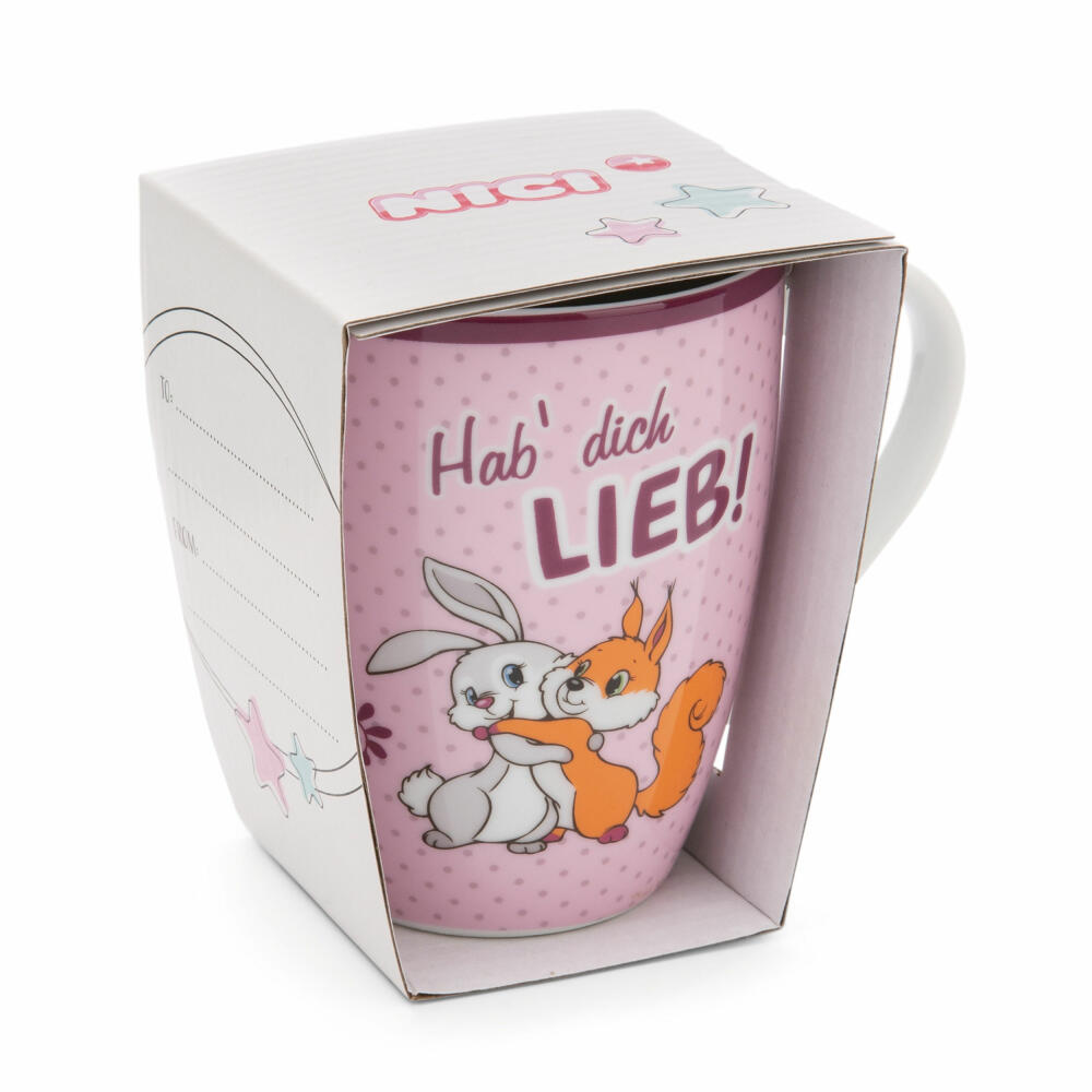 NICI Fancy Mugs Mug I love you!, Coffee Mug, Tea Cup, Porcelain, 310 ml, 49498