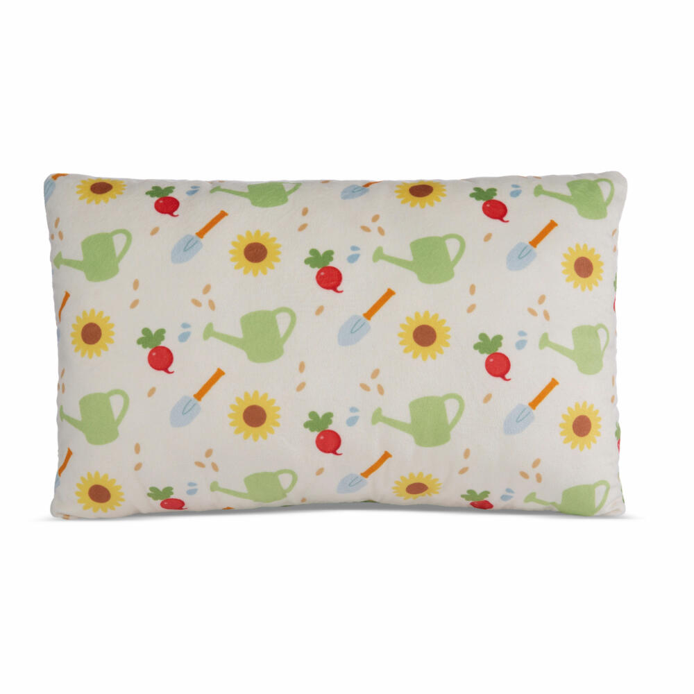 NICI Green Classic Bear Pillow Bear Mielo with 2D Radishes, Pillow, Cuddly Pillow, Decorative Pillow, 43 x 25 cm, 49449