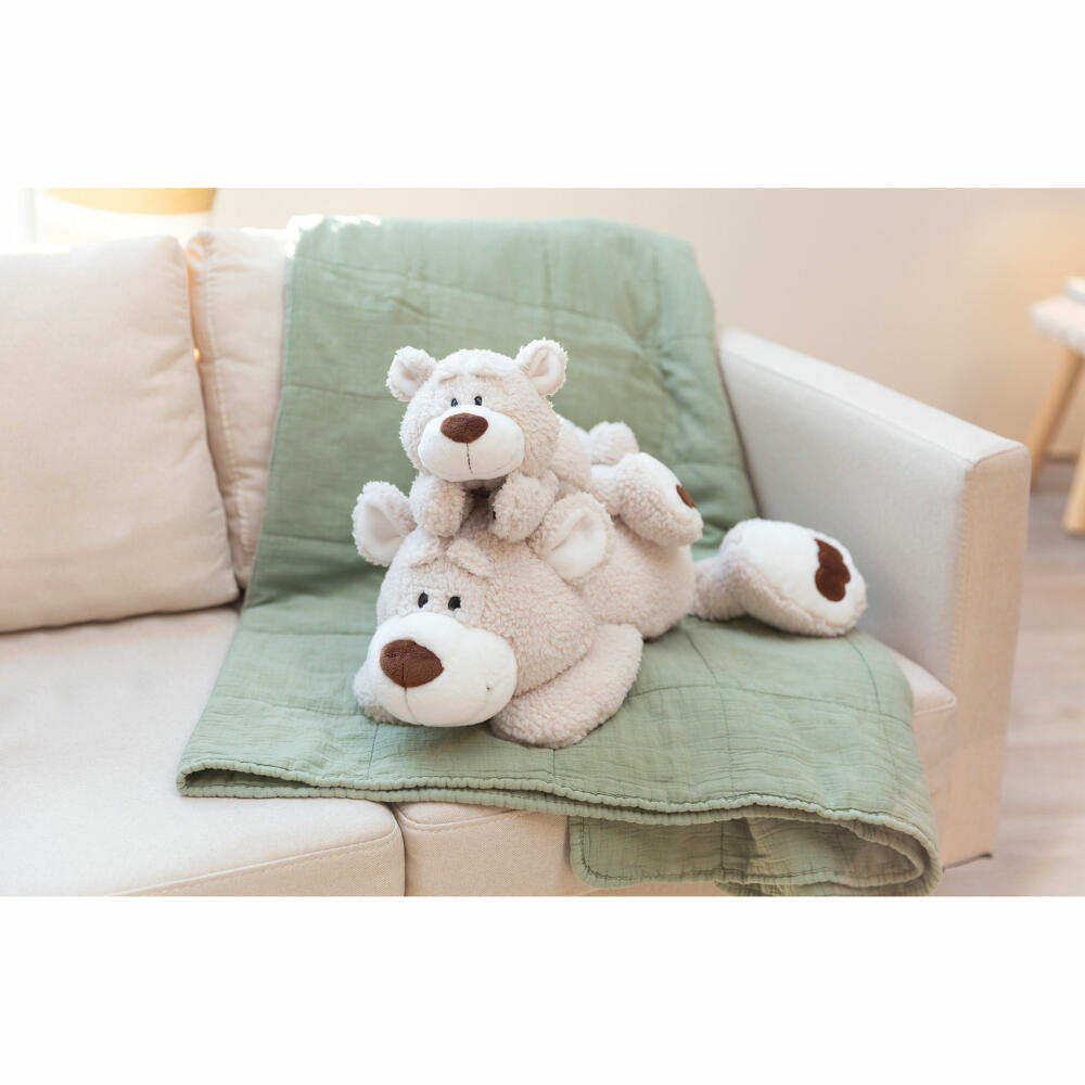 NICI Green Klassik Bär Kuscheltier Bär Bendix Liegend, Plüschtier, Stofftier, 30 cm, 49441