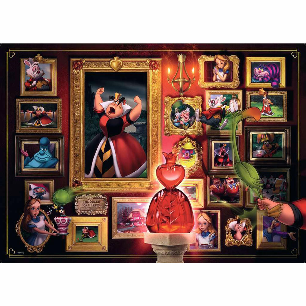 Ravensburger Puzzle Villainous: Queen of Hearts, Erwachsenenpuzzle, 1000 Teile, 12000038