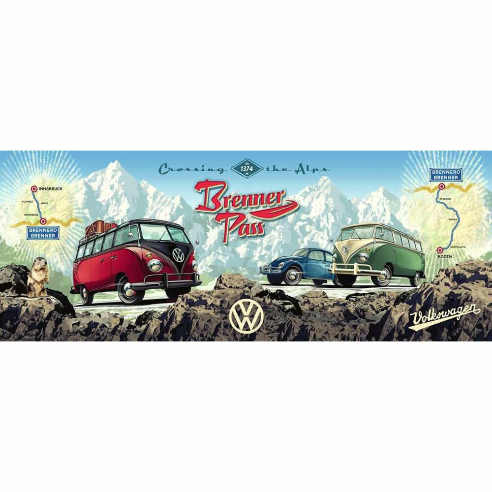 Ravensburger Puzzle Mit dem VW Bulli über den Brenner, Erwachsenenpuzzle, 1000 Teile, 12000443