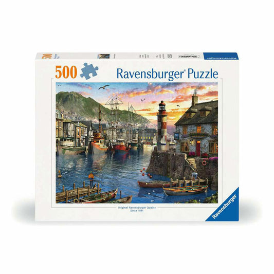 Ravensburger Puzzle Morning at the Harbor, Adult Puzzle, 500 Pieces, 12000212