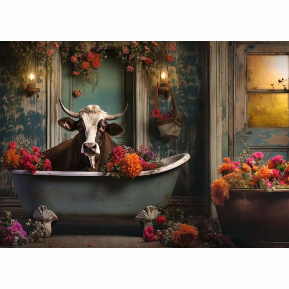 Ravensburger Puzzle The cow in the bathtub, Erwachsenenpuzzle, 1000 Teile, 12000782