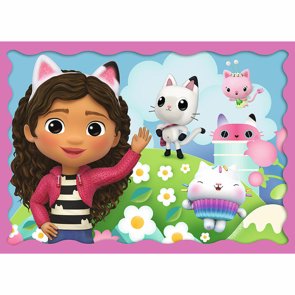 Trefl 4 in 1 Puzzle - Gabbys Dollhouse, 35 + 48 + 54 + 70 Teile, 28.5 x 20.5 cm, 34620